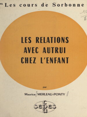 cover image of Les relations avec autrui chez l'enfant